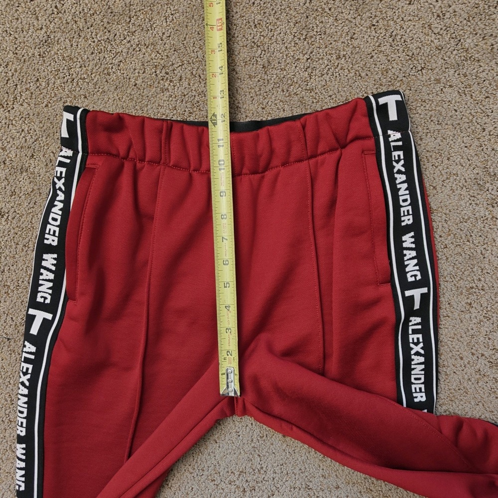 Alexander Wang Designer Track Pants Logo Joggers‎ Red Womens Size Small - Picture 11 of 12